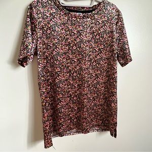 old navy sheer velvet floral shirt